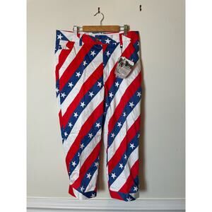 Royal and Awesome Pars and Stripes Golf Pants Trousers Plus Twos Knickers NWT 32